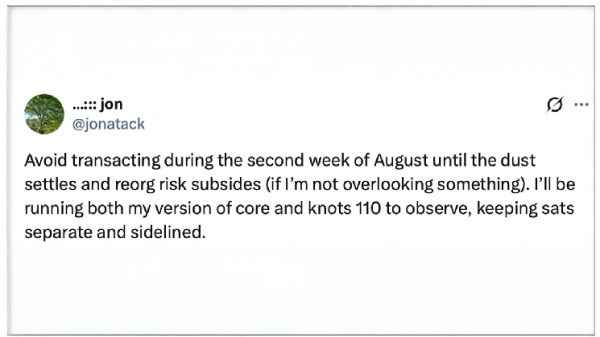 Разработчик Bitcoin Core предупреждает пользователей о необходимости приостановить переводы BTC по мере приближения срока вступления в силу BIP-110